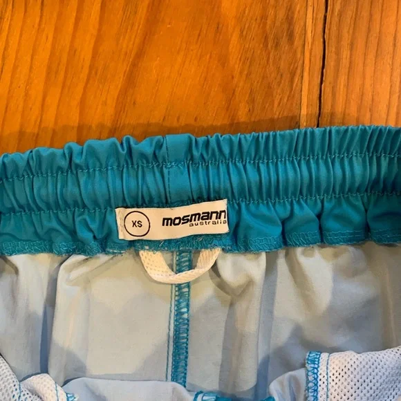 Mosmann Womens Shorts XS Blue Stripped Volley Drawstring Athleisure - Picture 3 of 6